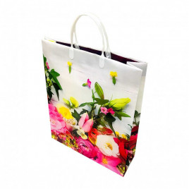 Пакет сумка размер 32*40см Букет на белом фоне