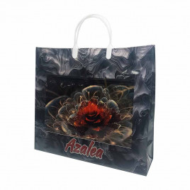 Сумка с пластмассовыми ручками многослойная с карманами Азалия 40*33см