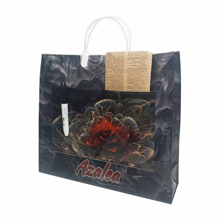 Сумка с пластмассовыми ручками многослойная с карманами Азалия 40*33см