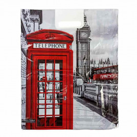 Пакет с вырубной ручкой Лондон 41*51см 80мкм 25шт