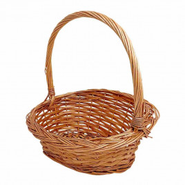 Корзина овальная ива коричневая со скошенным краем размер 30*27*8/15*30см