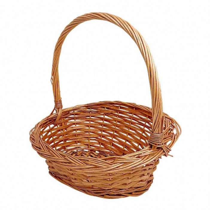 Корзина овальная ива коричневая со скошенным краем размер 30*27*8/15*30см