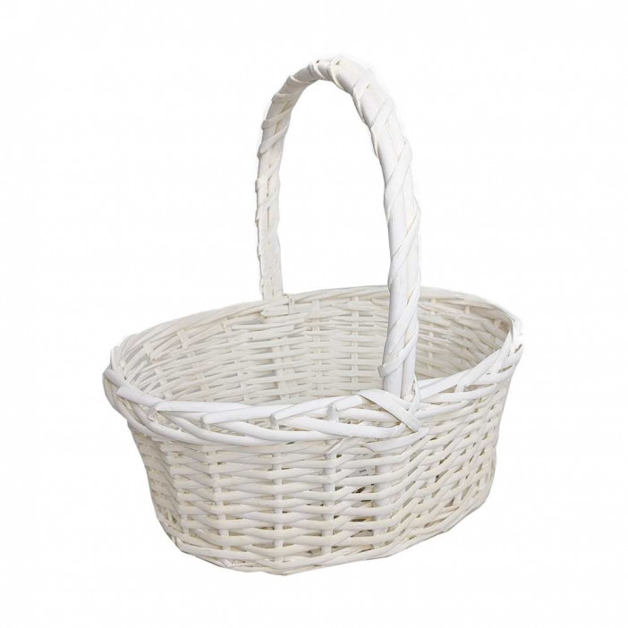Корзина овальная белая ива размер 40*32*16*39см арт 853694