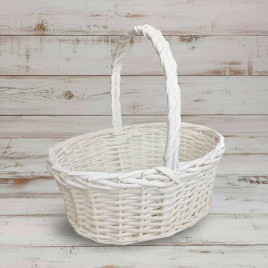 Корзина овальная белая ива размер 40*32*16*39см арт 853694 