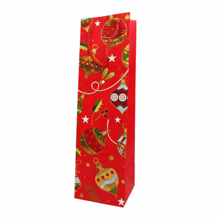 Пакет люкс НГ под бутылку Игрушки, подарки размер 11*38*11см