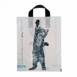 Пакет с петлевой ручкой Котик 28*34см 60мкм 50шт