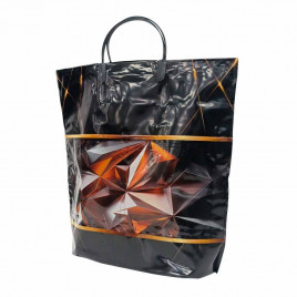 Сумка с пластмассовыми ручками многослойная с карманами Грани 37*37см