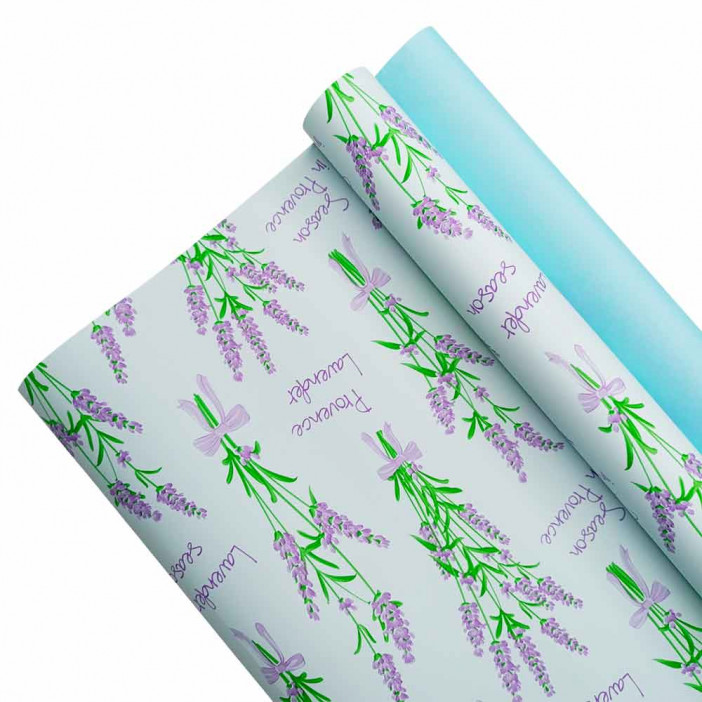 Пленка в рулоне матовая Лаванда небесно-голубая размер 57см*10м 65мкм