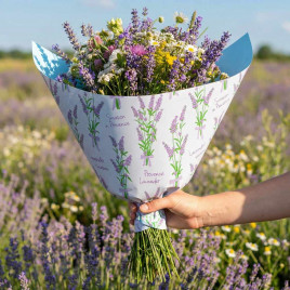 Пленка в рулоне матовая Лаванда небесно-голубая размер 57см*10м 65мкм