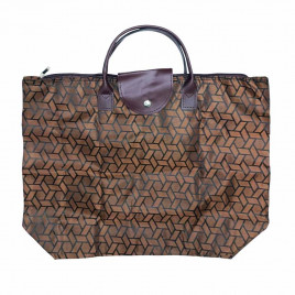 Сумка кошелек Круги из ромбов коричневая размер 34*43см