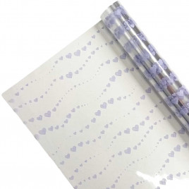 Пленка в рулоне Сердечные нити сиреневая размер 57см*10м 50мкр