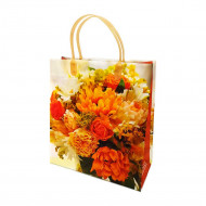 Пакет сумка размер 23*26 см Оранжевые цветы
