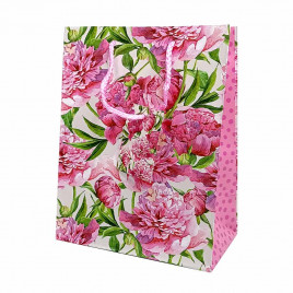 Пакет матовый бумажный Цветы размер 18*23*10см