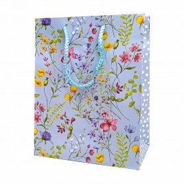 Пакет матовый бумажный Цветы размер 18*23*10см