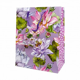 Пакет матовый бумажный Цветы размер 18*23*10см