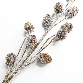 Веточка заснеженная с шишками Н-60см