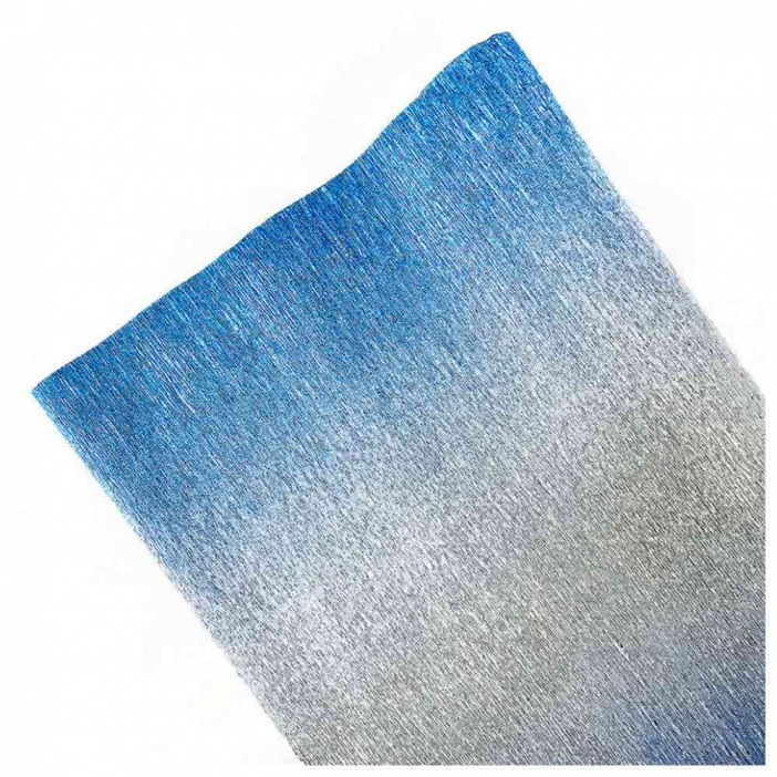 Бумага гофрированная металл СЕРЕБРИСТО-СИНЯЯ №802/2 180гр 