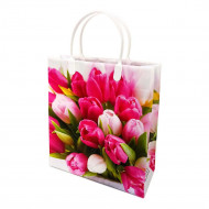 Пакет сумка размер 23*26 см Букет тюльпанов
