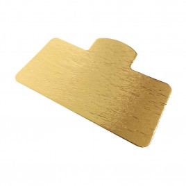 Подложка для пирожных с ручкой прямоугольная Золото 100*65мм 0,8мм уп 10шт