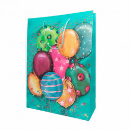 Пакет ЛЮКС День рождения с блеском размер 26*32*10см