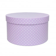 Коробка круг Точки фиолетовая в 6-ти размерах