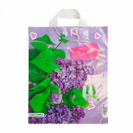 Пакет с петлевой ручкой Сирень 28*34см 60мкм 50шт