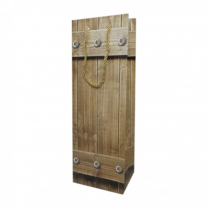 Пакет под бутылку ЛЮКС Дерево размер 12*36*9см