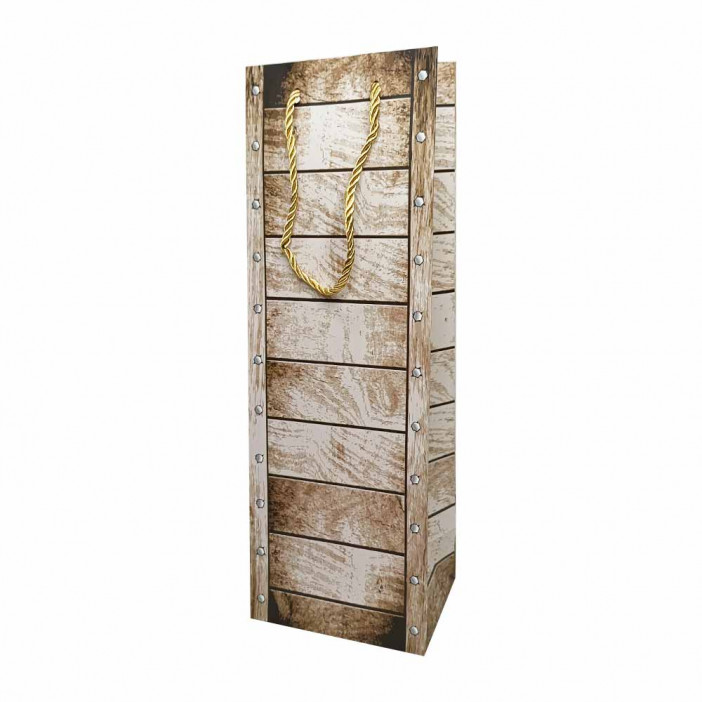 Пакет под бутылку ЛЮКС Дерево размер 12*36*9см