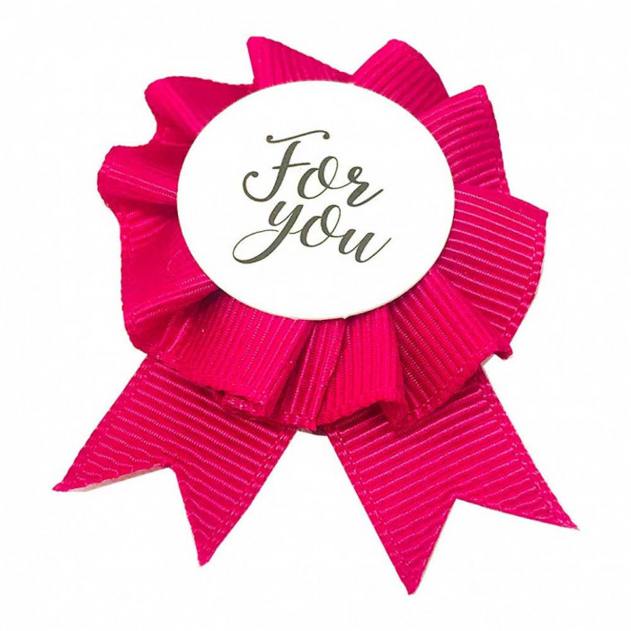 Бантик декоративный For you на булавке розовый D-4см уп 4шт