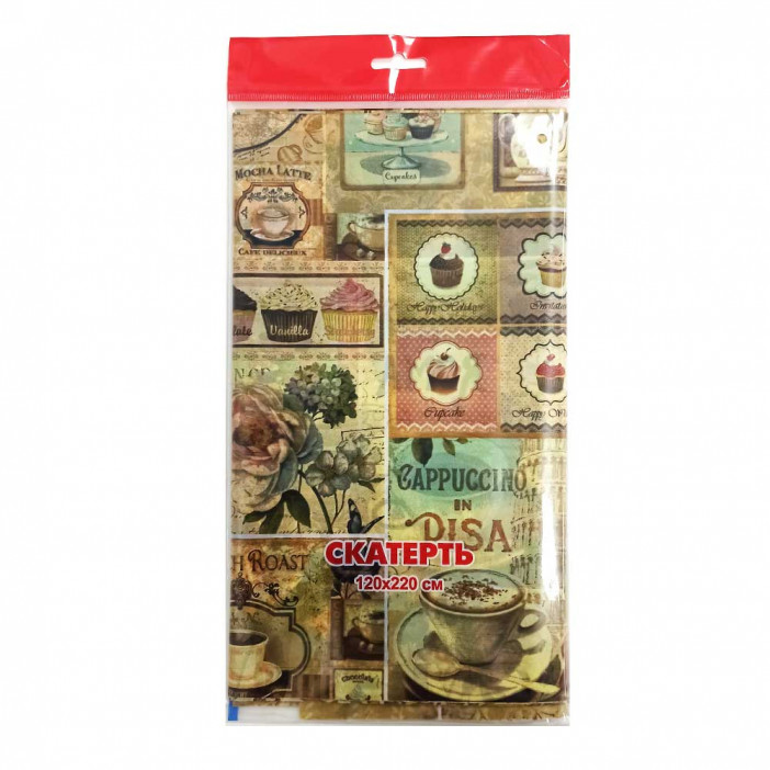 Скатерть одноразовая 120*220см Капкейки