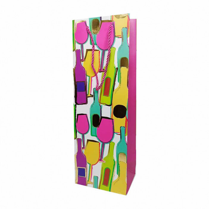 Пакет под бутылку ЛЮКС Бокалы размер 12*36*9см
