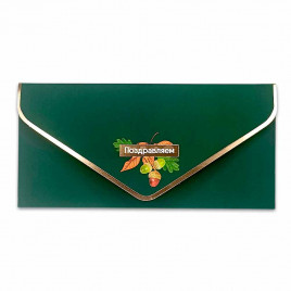 Конверт-открытка для денег Желуди 9,3*19см арт 87156