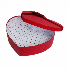 Коробка сердце красное с тиснением в 5-ти размерах