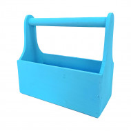 Ящик флористический с ручкой голубой размер 25*13*24см