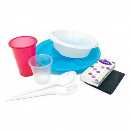 Набор для пикника на 4 персоны цветной