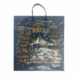 Пакет с пластмассовыми ручками 40*44см Кофе хаус 10шт