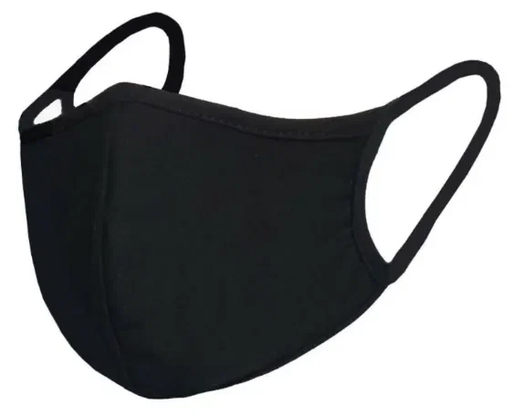 Маска многоразовая из хлопка Комфорт черная (упаковка 10шт) по 10 руб за штуку 