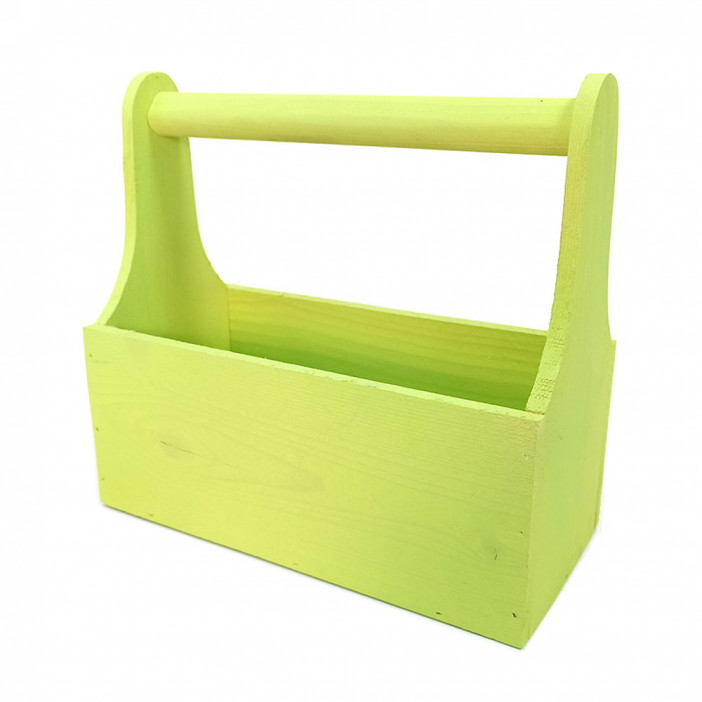 Ящик флористический с ручкой светло зеленый размер 25*13*24см