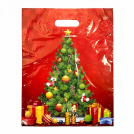 Пакет вырубной ПВД Новогодняя ель 30*40см 40 мкм 50шт