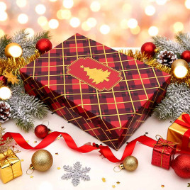 Коробка прямоугольная НГ Клетка в 3-х размерах