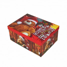 Коробка прямоугольная НГ Новогодний мишка в 10-ти размерах