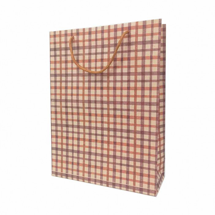 Пакет крафт Клетка размер 28*37*10см