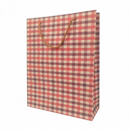 Пакет крафт Клетка размер 28*37*10см