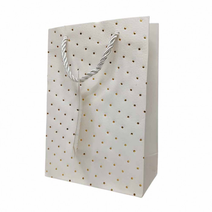 Пакет ЛЮКС Золотые точки размер 14*20*7см