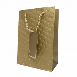 Пакет ЛЮКС Золотые точки размер 14*20*7см