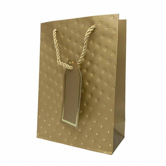 Пакет ЛЮКС Золотые точки размер 14*20*7см