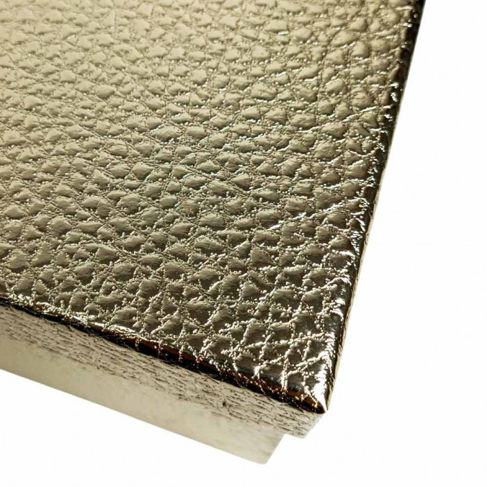 Коробка прямоугольная Под кожу золото в 5-ти размерах