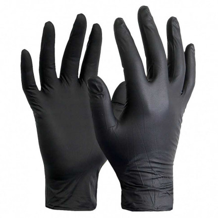 Перчатки нитриловые MediOk черные 50 пар XS, M, L