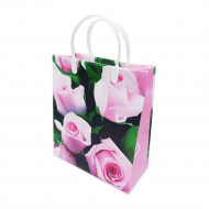 Пакет сумка размер 23*26см Розы в листьях