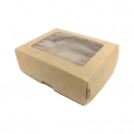 Контейнер EcoTabox с окном 300мл крафт размер 100*80*35мм уп 10шт